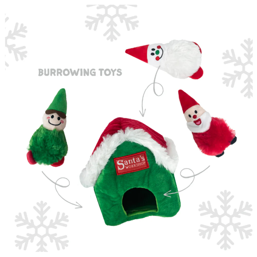 RUFF PLAY Christmas Burrowing Santa House Dog Toy - Image 4