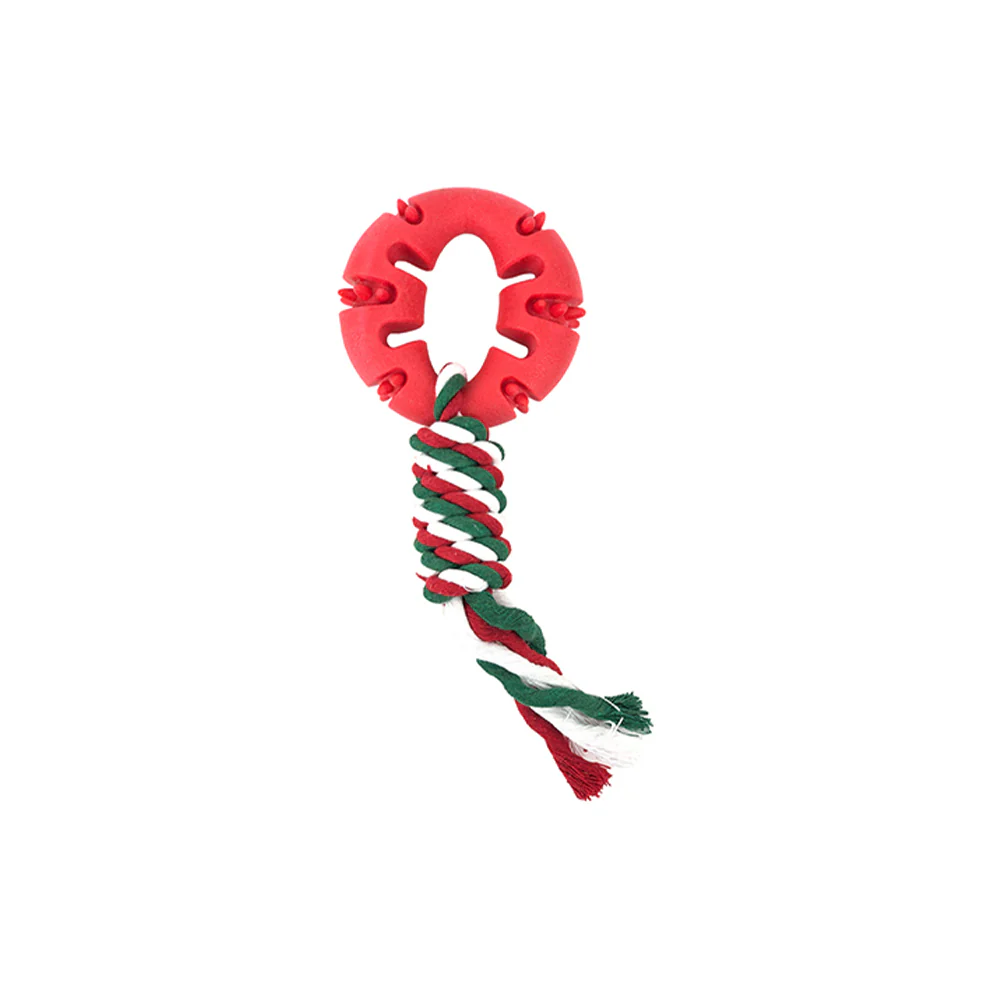 RUFF PLAY Christmas Ring Tug Dog Toy - Image 2