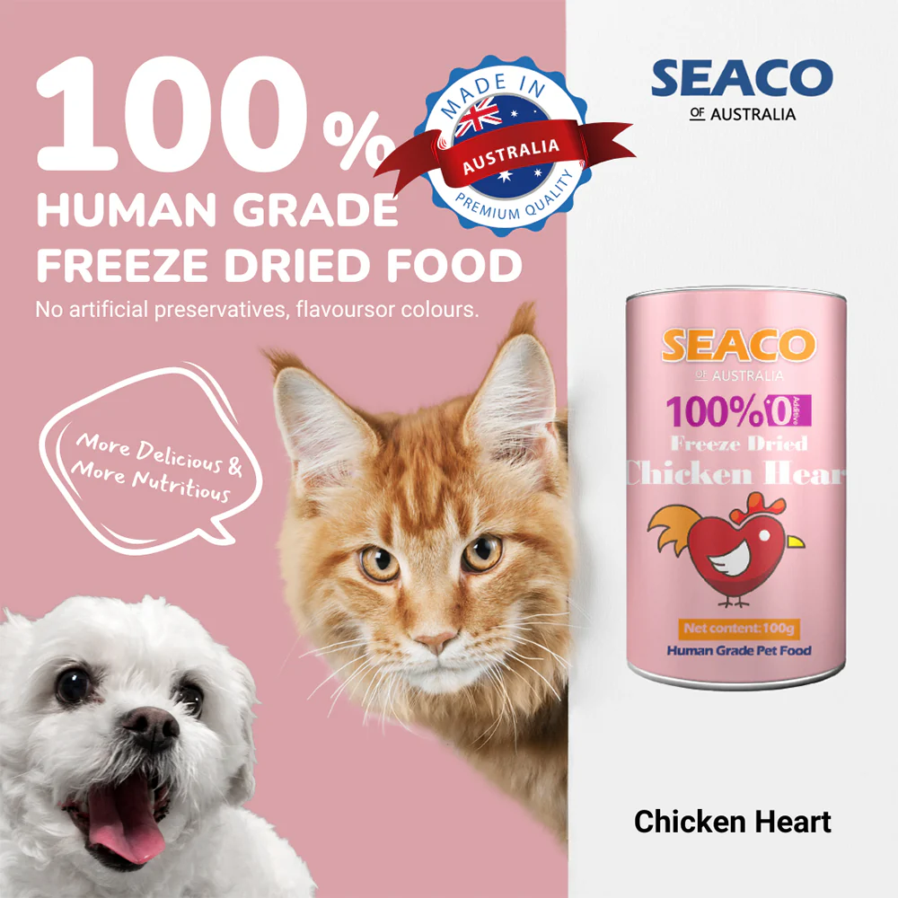 SEACO Chicken Heart Freeze Dried Pet Food 100g - Image 4