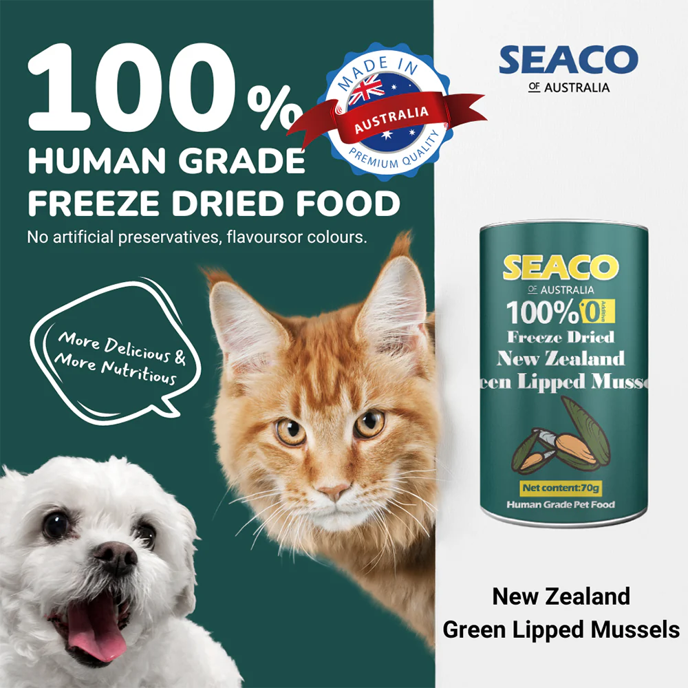 SEACO New Zealand Mussels Freeze Dried Pet Food 70g - Image 3