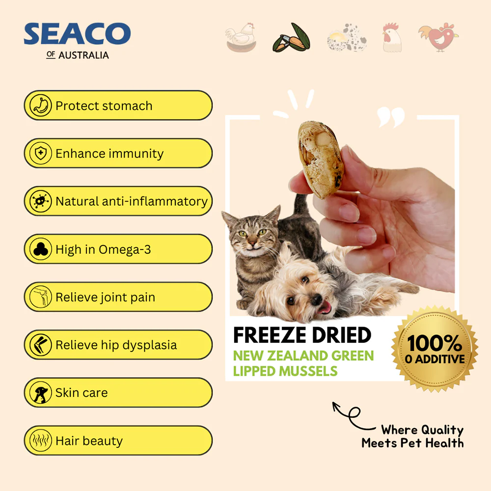 SEACO New Zealand Mussels Freeze Dried Pet Food 70g - Image 4