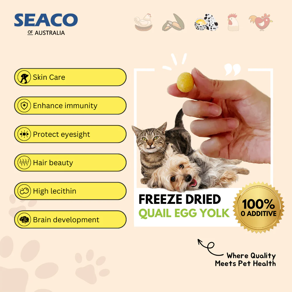 SEACO Quail Egg Yolks Freeze Dried Pet Food 80g - Image 3