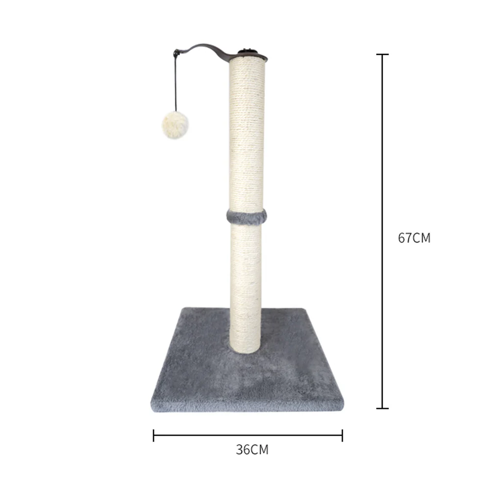 Sisal Cat Scratching Post with Hanging Toy – 67cm Single Post - Image 2