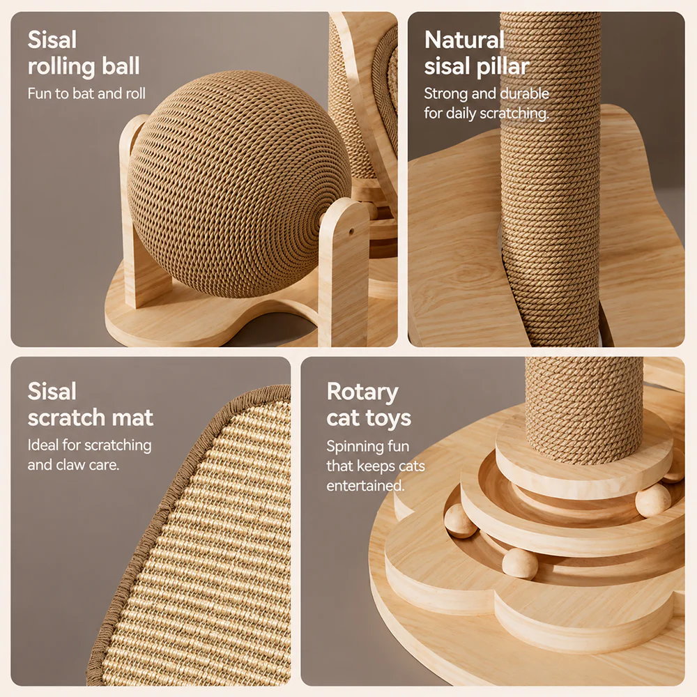 Small Cat Tree with Bed & Sisal Scratching Post - Image 10