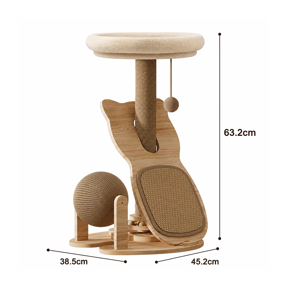 Small Cat Tree with Bed & Sisal Scratching Post - Image 2
