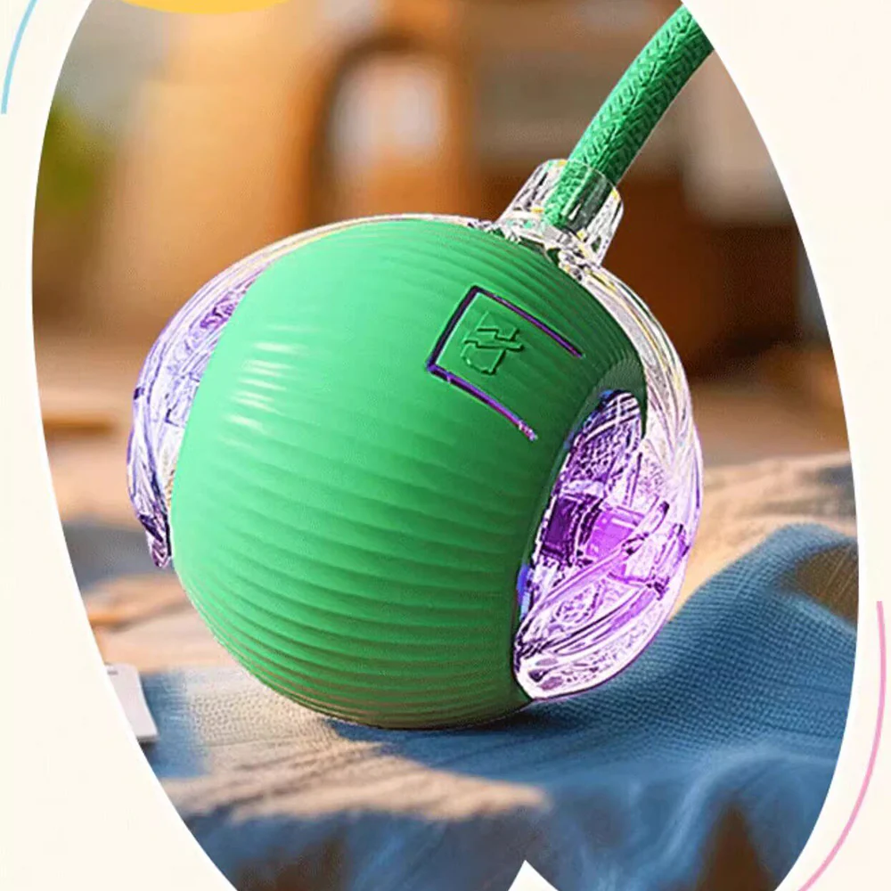 Smart Interactive Pet Ball Toy – 3 Speed Modes with Teaser Rope 1Pcs Random - Image 3