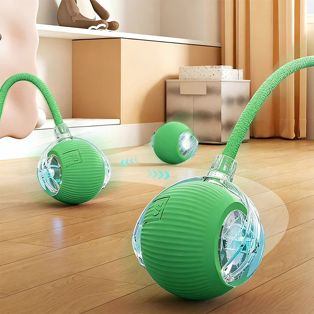 Smart Interactive Pet Ball Toy – 3 Speed Modes with Teaser Rope 1Pcs Random - Image 8