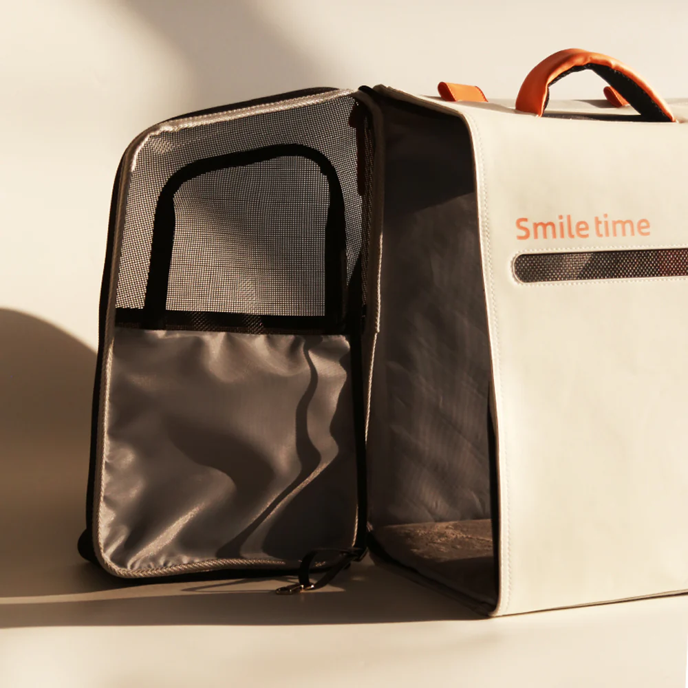 SMILE TIME Dove Grey Foldable Backpack Pet Carrier 38x27x42cm - Image 4