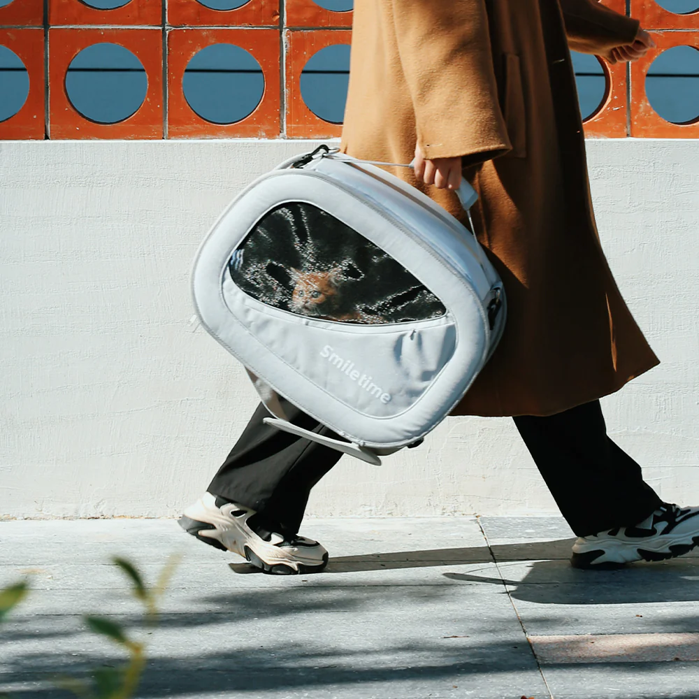 SMILE TIME Modern Grey Pet Carrier 48x27x34cm - Image 11