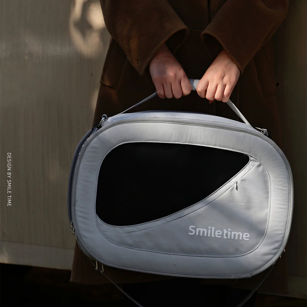 SMILE TIME Modern Grey Pet Carrier 48x27x34cm - Image 12