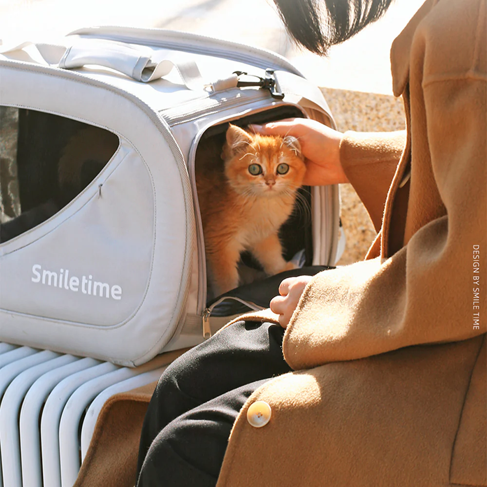 SMILE TIME Modern Grey Pet Carrier 48x27x34cm - Image 7