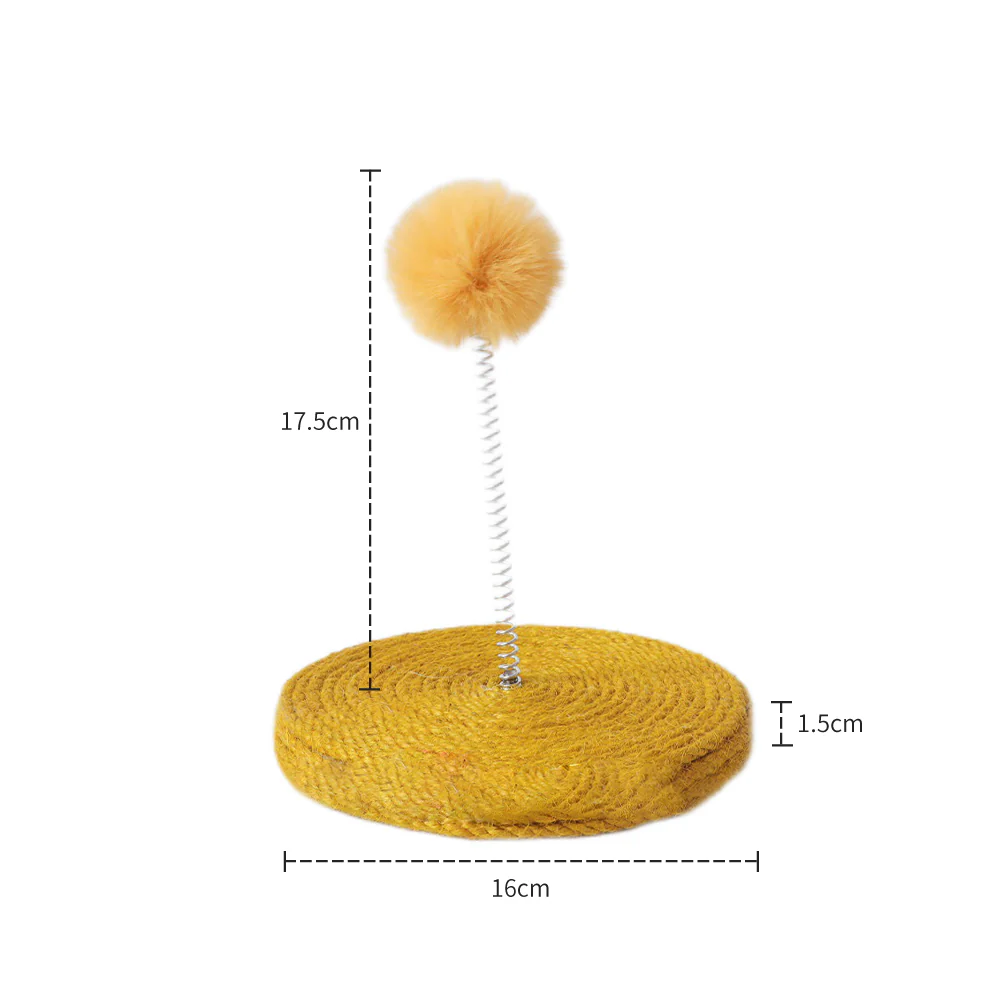 Spring Sword Sisal Ball Durable Cat Scratching Board - Yellow - Image 2