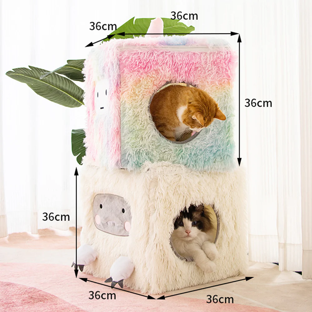 Square Detachable And Washable Plush Pet Nest - Image 3