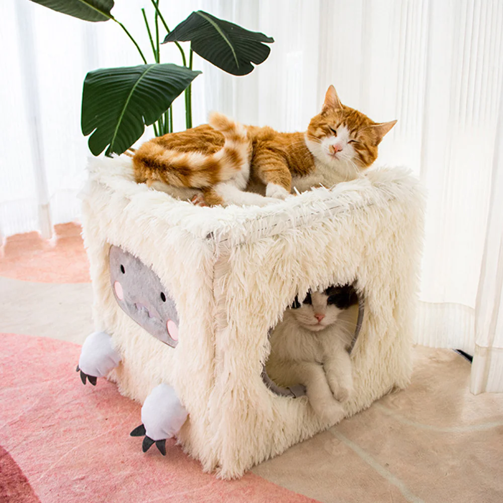 Square Detachable And Washable Plush Pet Nest - Image 4