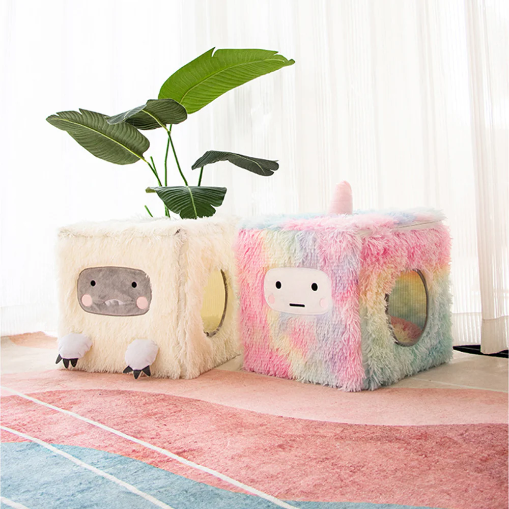 Square Detachable And Washable Plush Pet Nest - Image 5