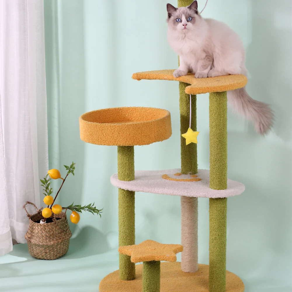 Star & Moon Multi-Level Sisal Cat Tree 120x50x50cm - Image 4