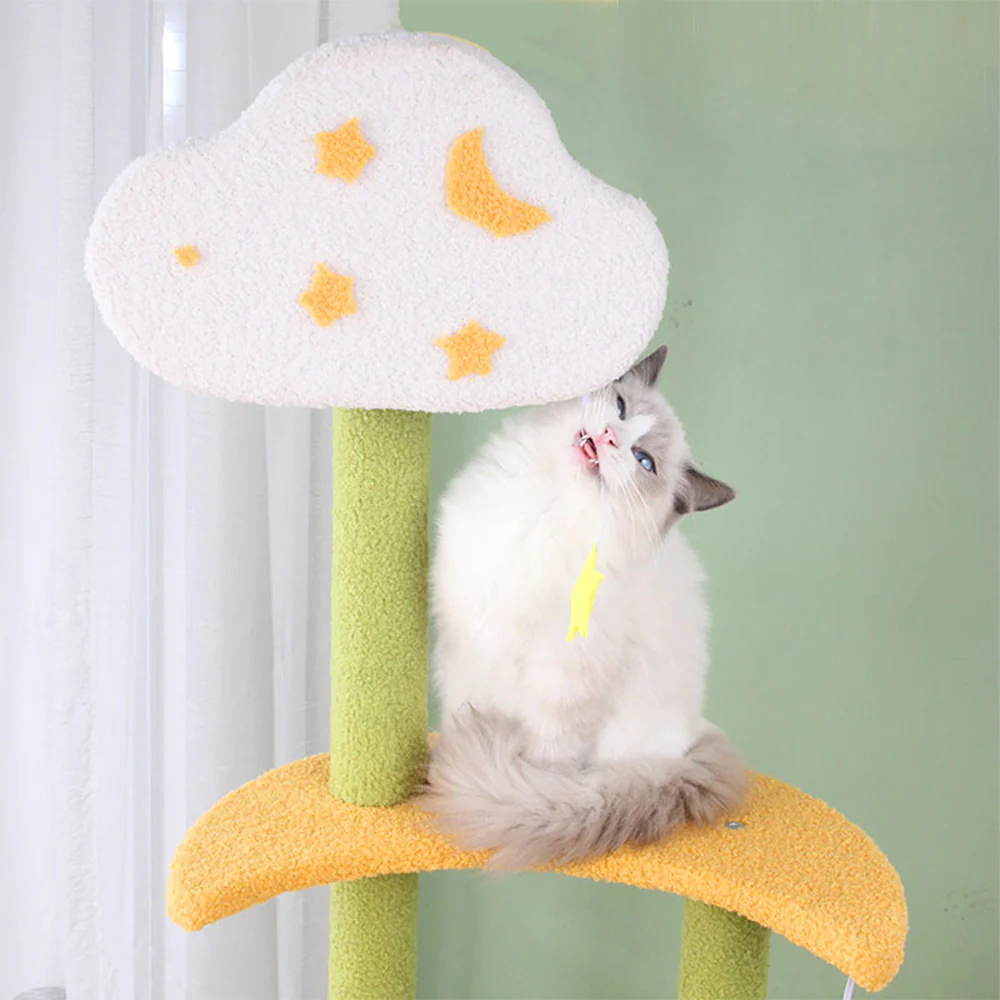 Star & Moon Multi-Level Sisal Cat Tree 120x50x50cm - Image 5