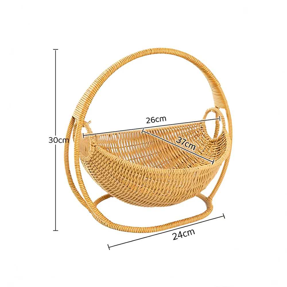 Swing Basket Cat Cradle Bed - Woven-Style Hanging Cat Lounger - Image 2