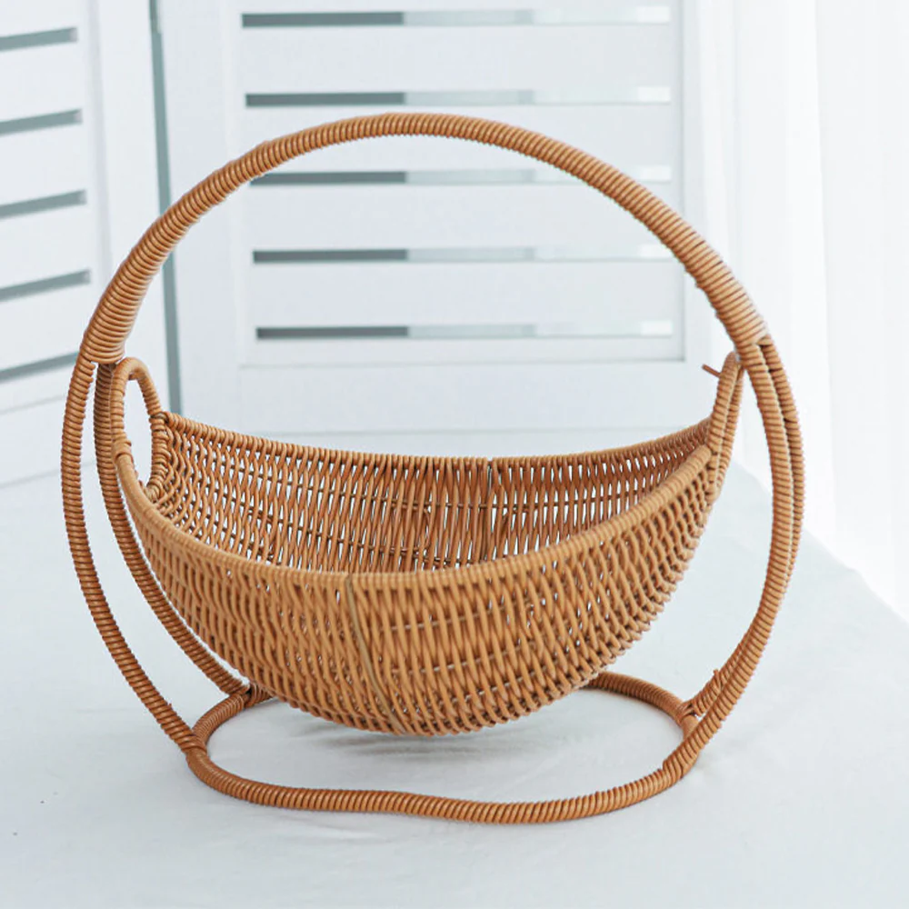 Swing Basket Cat Cradle Bed - Woven-Style Hanging Cat Lounger - Image 3