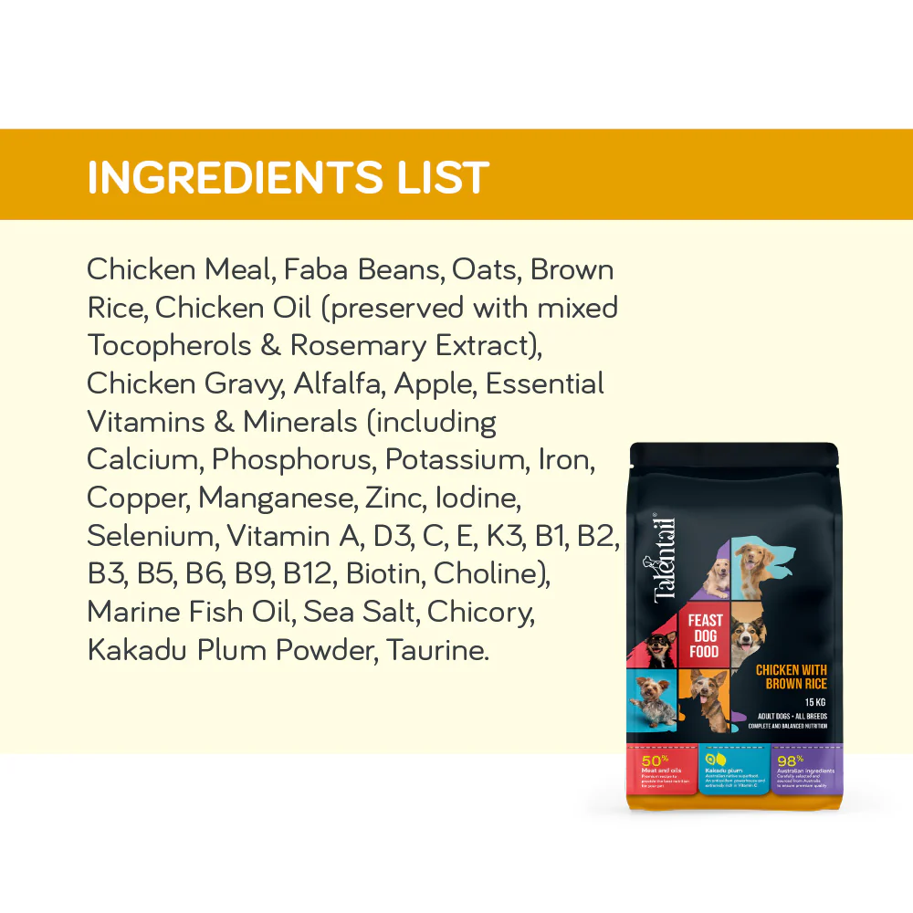 TALENTAIL Chicken with Brown Rice Kibble Dog Food for Adult Dogs 15kg - Image 9