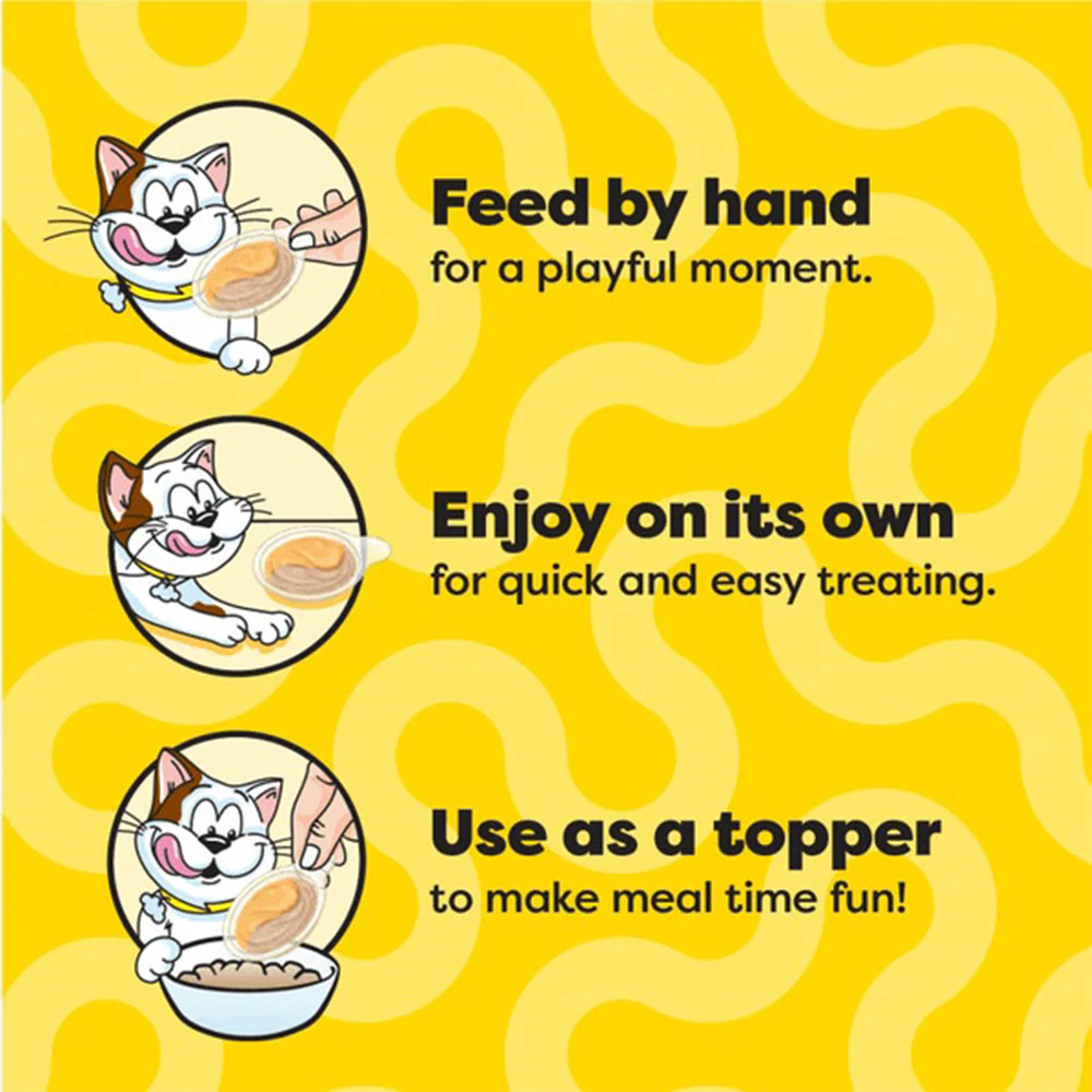 TEMPTATIONS Creamy Spoons Tasty Chicken & Cheesy Cheese Cat Treats 10g x 4 - Image 3