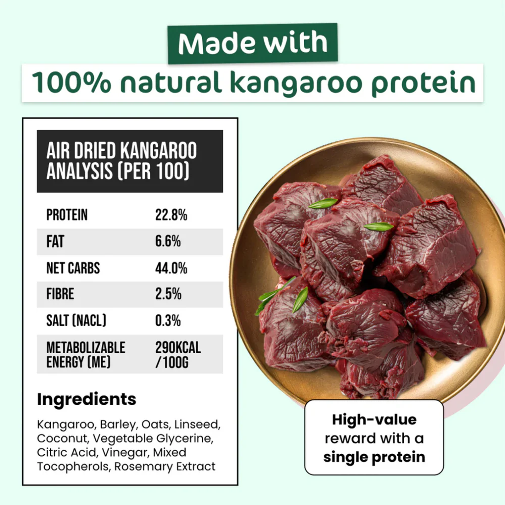 THE PAW GROCER Air Dried Kangaroo Straps Dog Treats 100g - Image 3