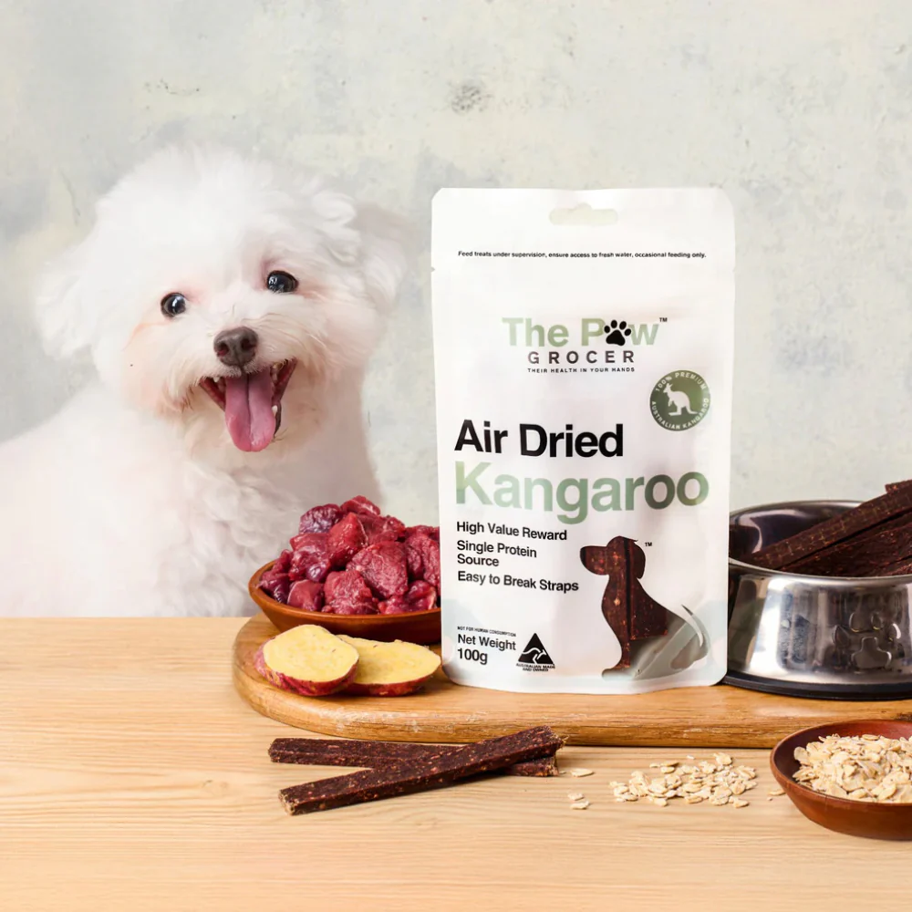 THE PAW GROCER Air Dried Kangaroo Straps Dog Treats 100g - Image 4