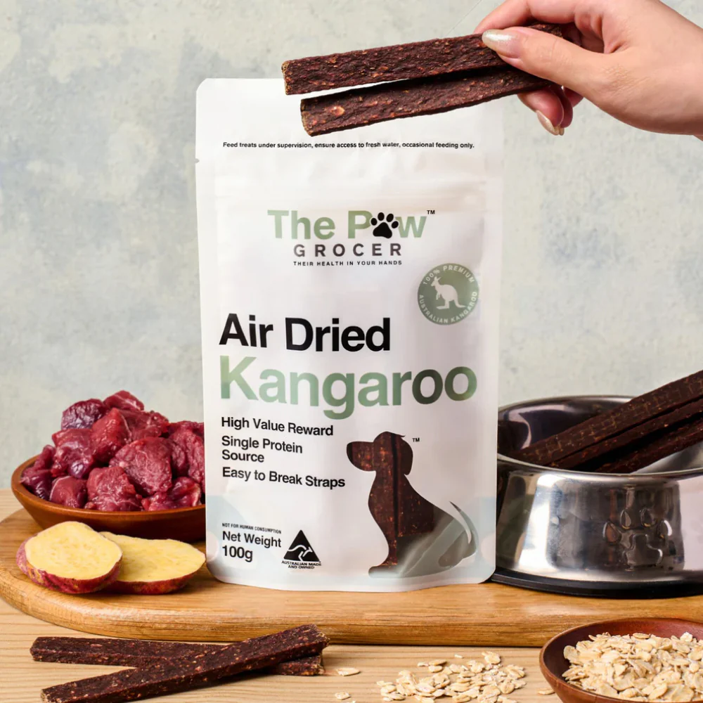 THE PAW GROCER Air Dried Kangaroo Straps Dog Treats 100g - Image 5