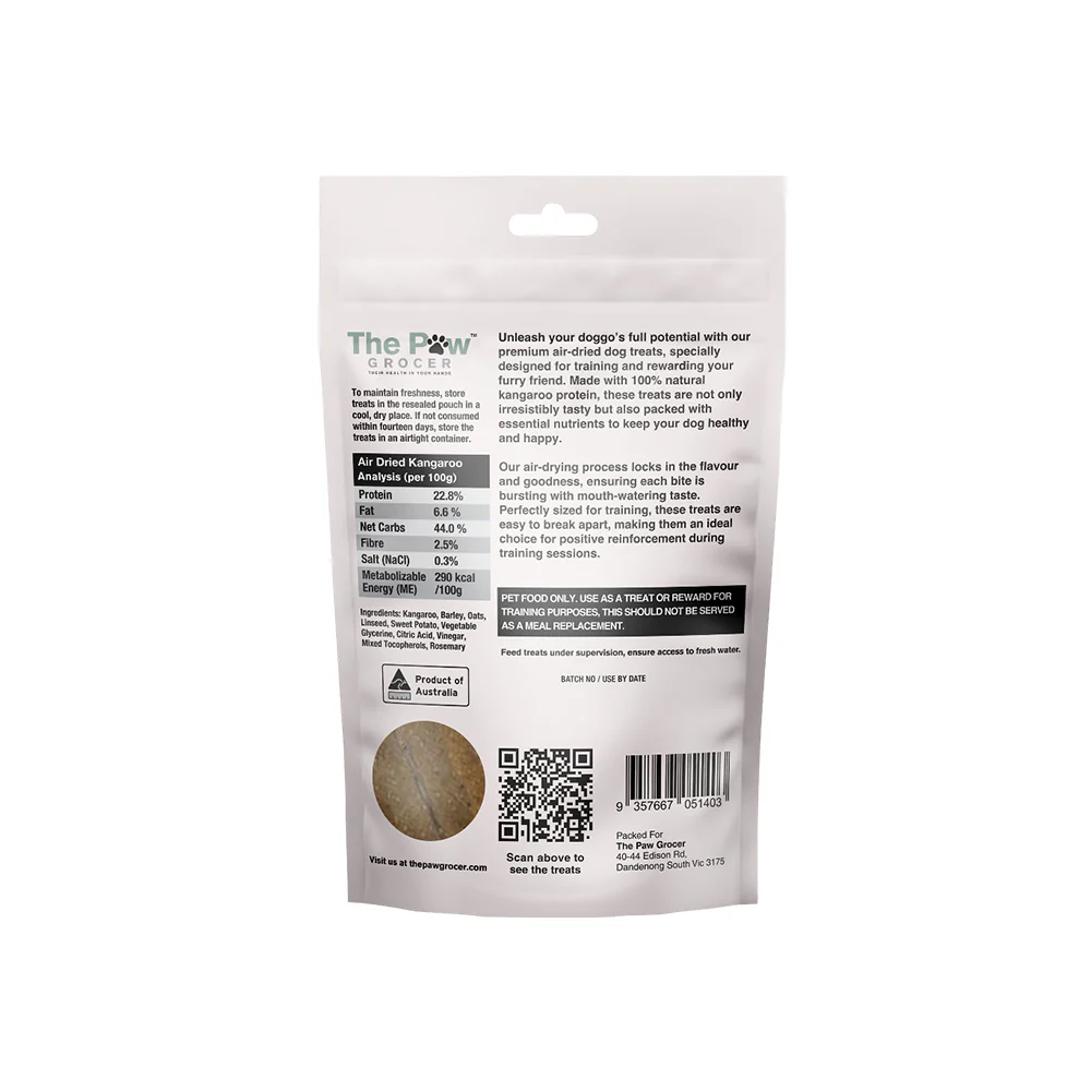 THE PAW GROCER Air Dried Kangaroo Straps Dog Treats 100g - Image 6