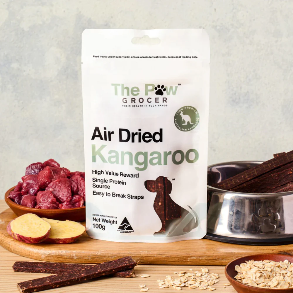 THE PAW GROCER Air Dried Kangaroo Straps Dog Treats 100g - Image 8