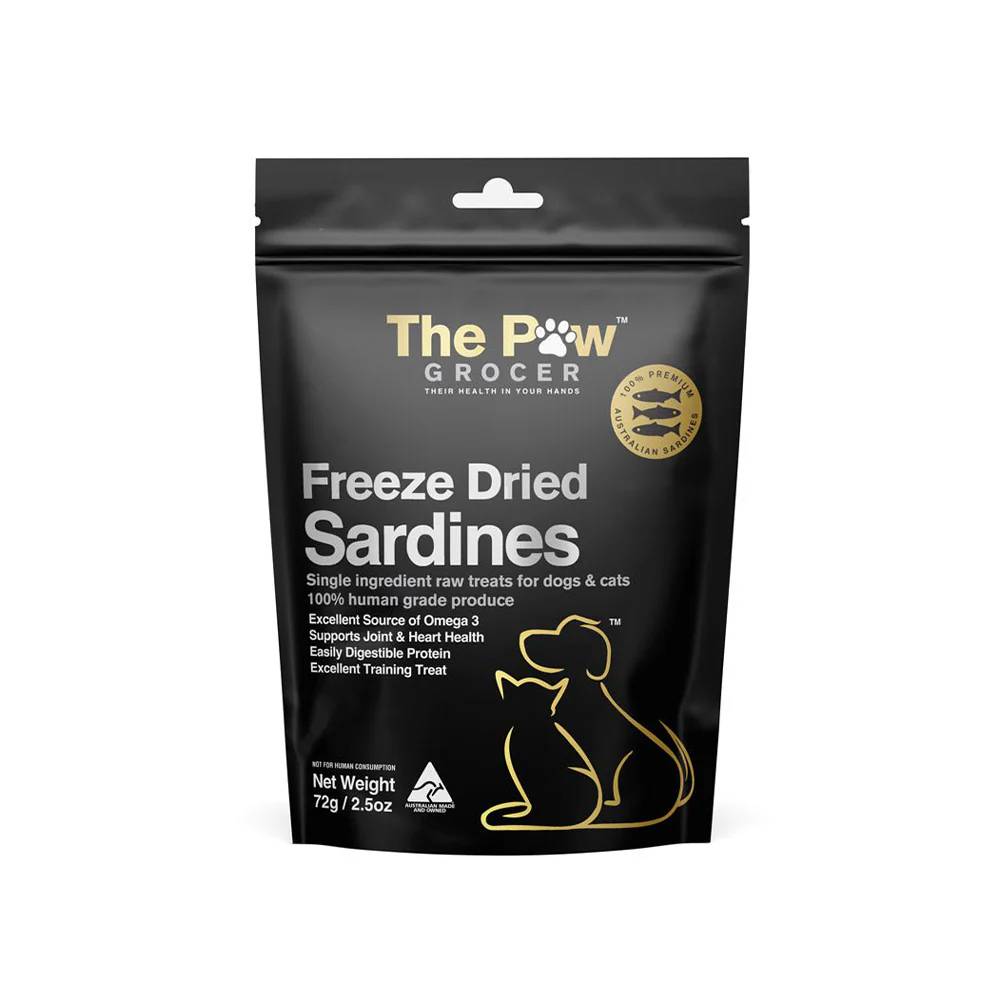 THE PAW GROCER Freeze Dried Black Label Sardines Dog & Cat Treats 72g