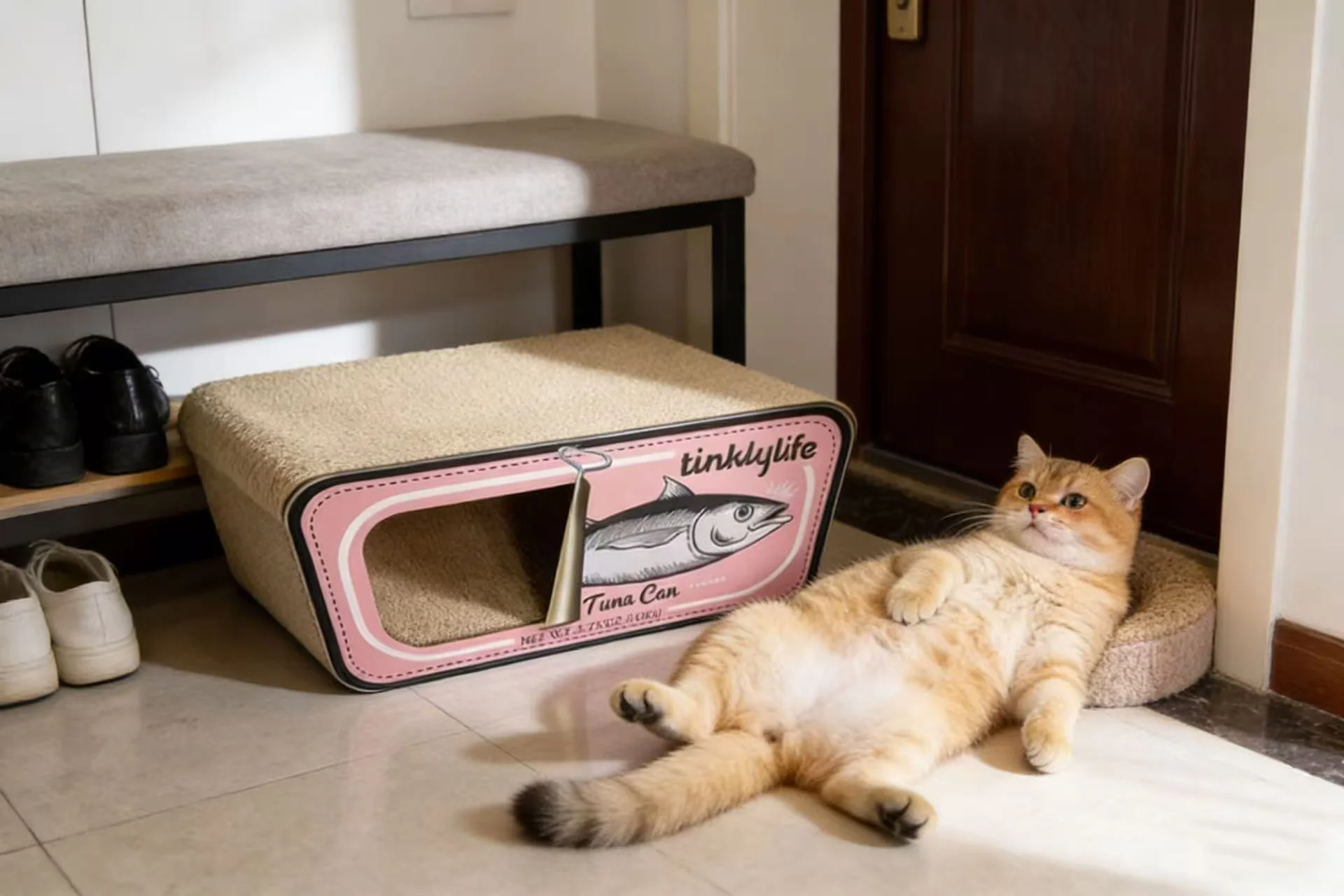 TINKLY LIFE Pink Tuna Can Cat Scratcher ZSIC1876 - Image 2