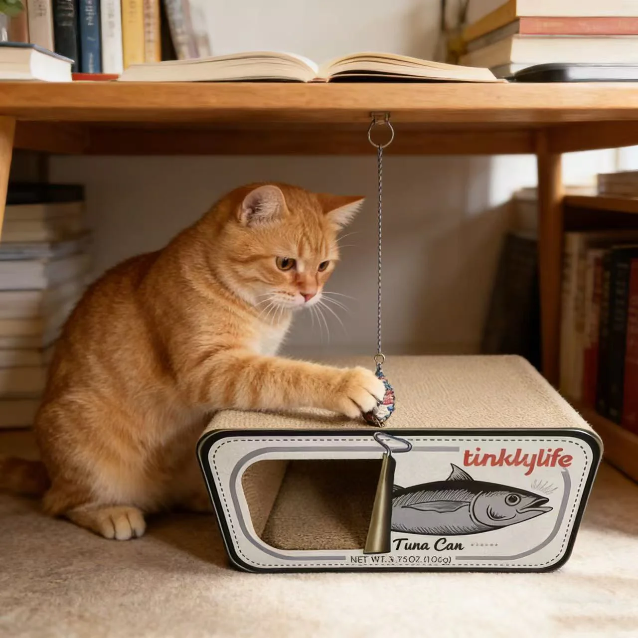 TINKLY LIFE White Tuna Can Cat Scratcher - Image 2