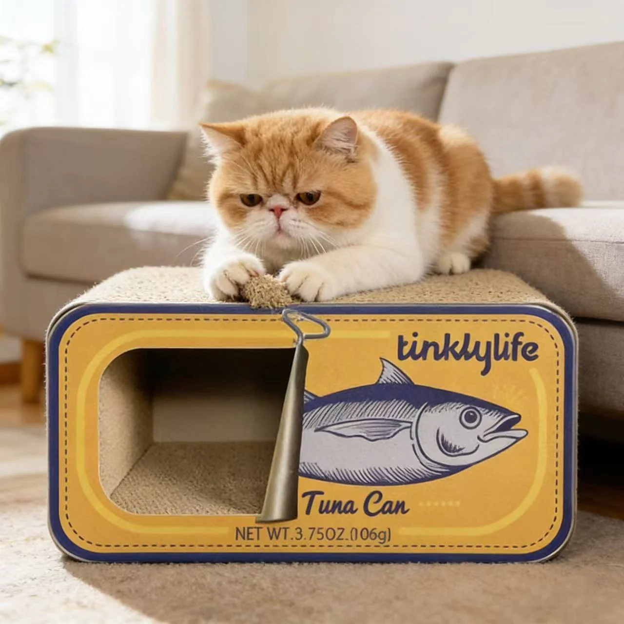 TINKLY LIFE Yellow Tuna Cat Scratcher - Image 3