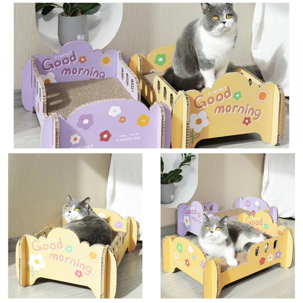 TINYPET Purple Deck Cat Scratch Board Sleeping Bed Pet Toy - Image 4