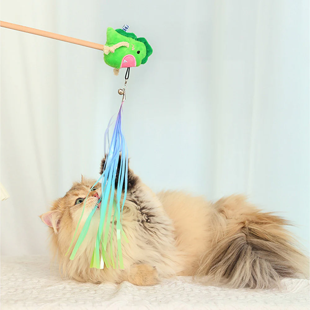 TINYPET Small Dinosaur Catnip Cat Teaser with Three Accessories - Image 5