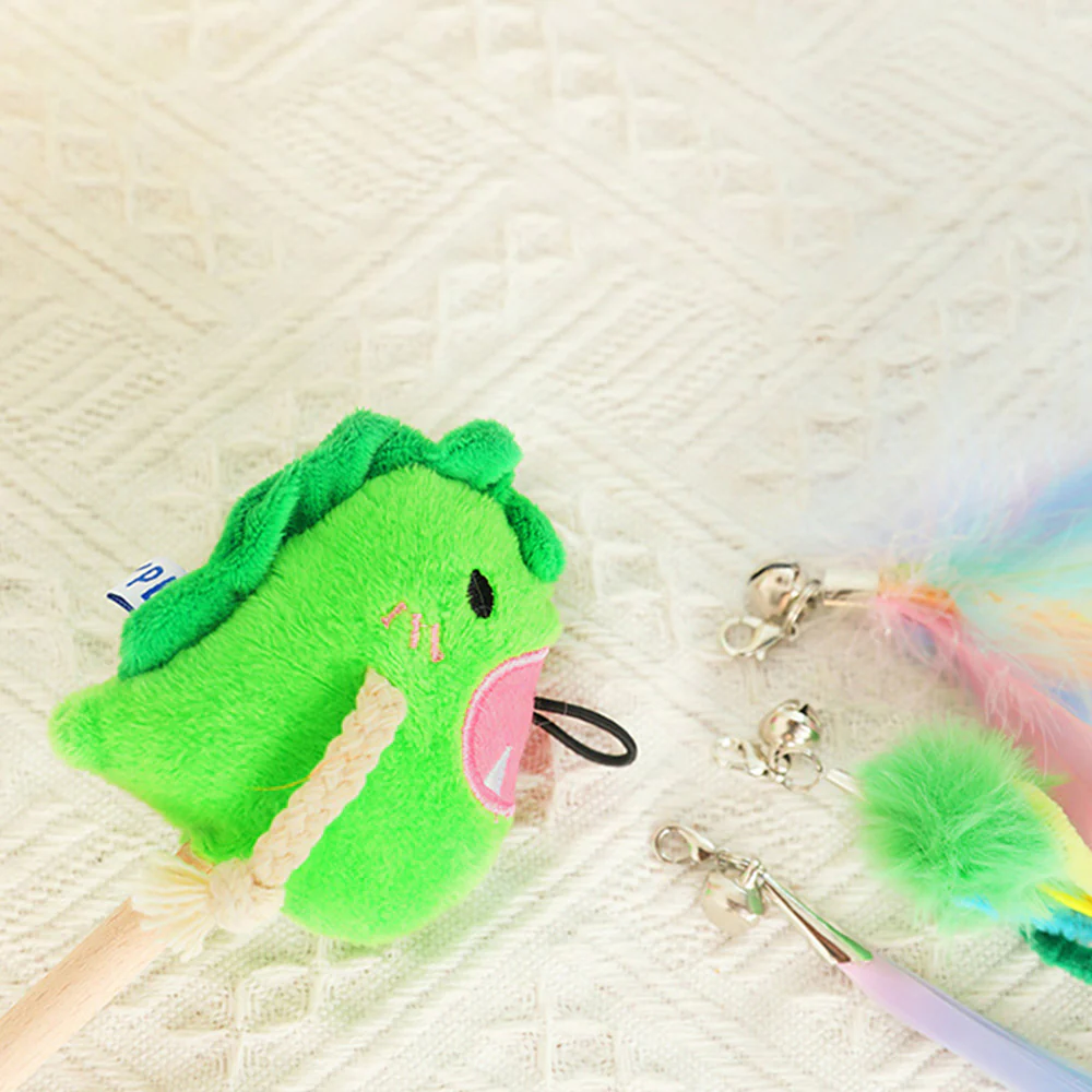 TINYPET Small Dinosaur Catnip Cat Teaser with Three Accessories - Image 6