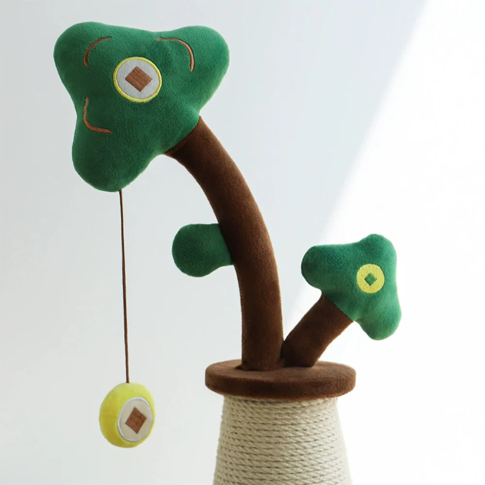 Tree-Shaped Sisal Cat Scratching Post with Hanging Toy - Image 10
