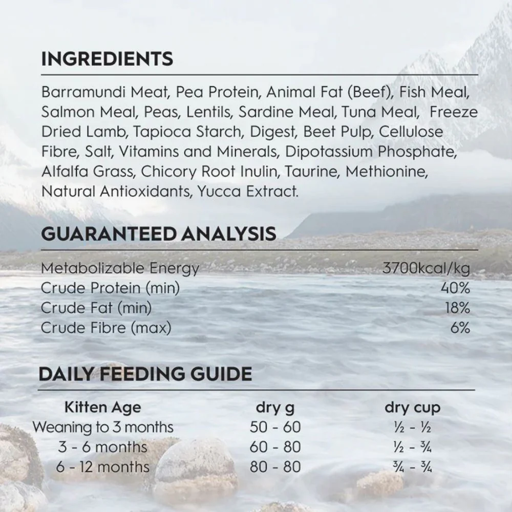 TRILOGY Australian Barramundi with Tuna & Freeze Dried Lamb Kitten Dry Cat Food 1.2kg - Image 5