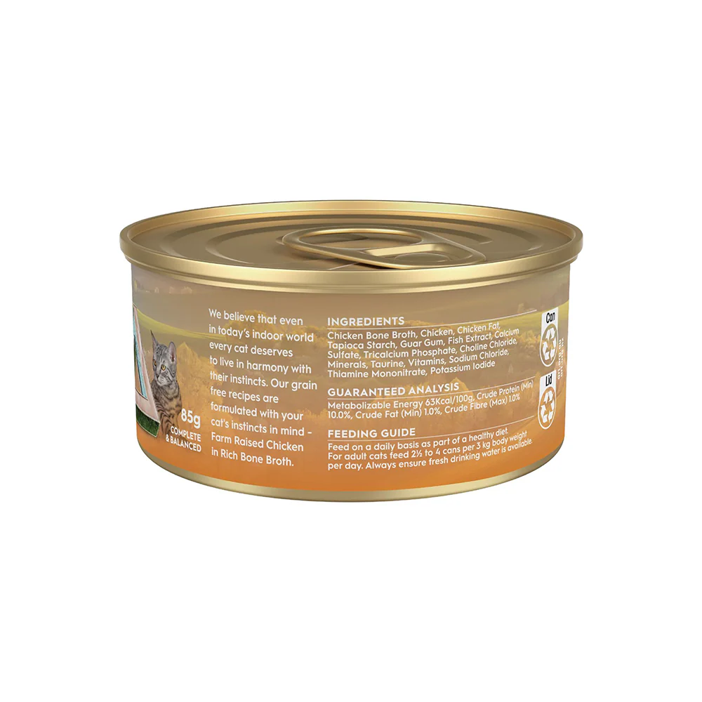 TRILOGY Farm Raised Chicken in Bone Broth Adult Canned Cat Food - Image 2