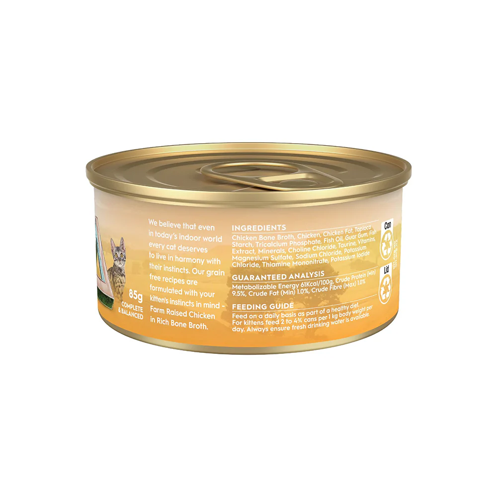 TRILOGY Farm Raised Chicken in Bone Broth Kitten Canned Cat Food - Image 2
