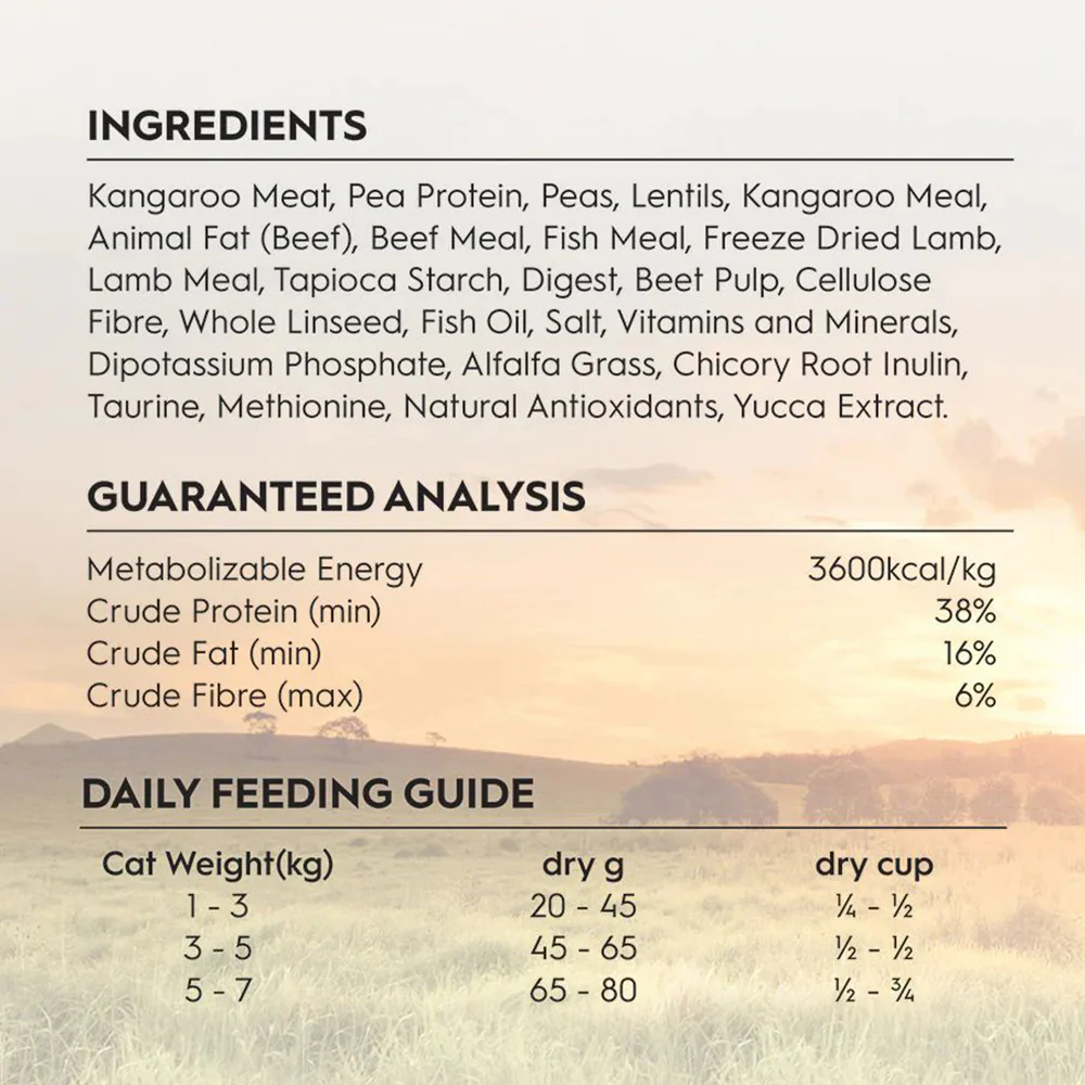 TRILOGY Australian Kangaroo & Freeze Dried Lamb Adult Dry Cat Food 1.8kg - Image 6