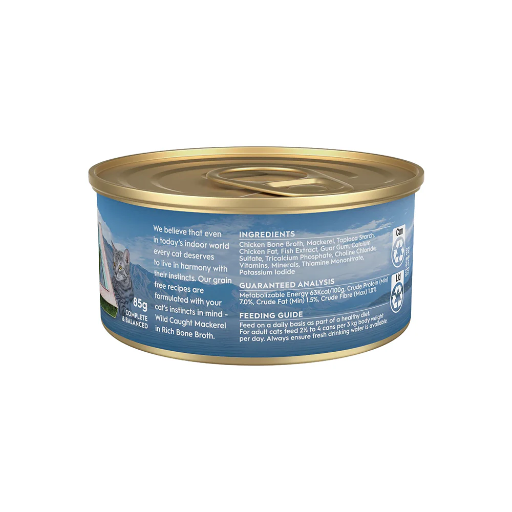 TRILOGY Wild Caught Mackerel in Bone Broth Adult Canned Cat Food - Image 2