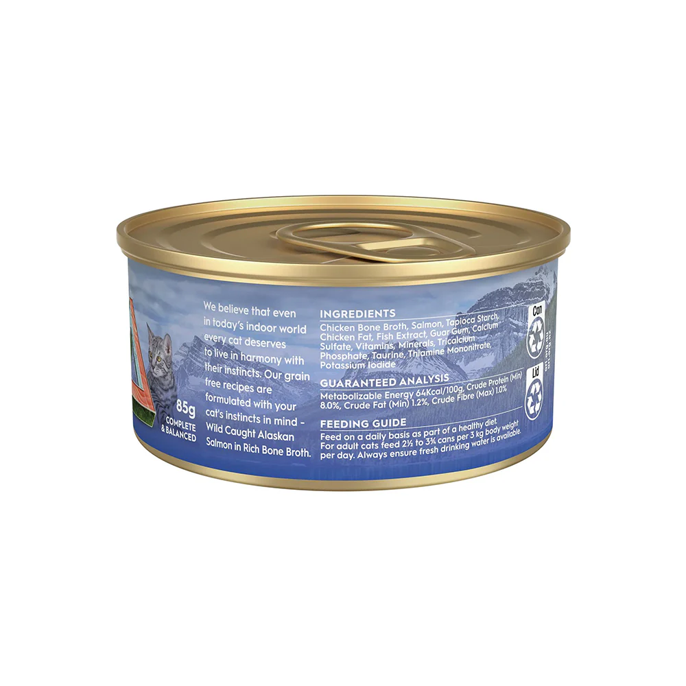 TRILOGY Wild Caught Salmon in Bone Broth Adult Canned Cat Food - Image 2