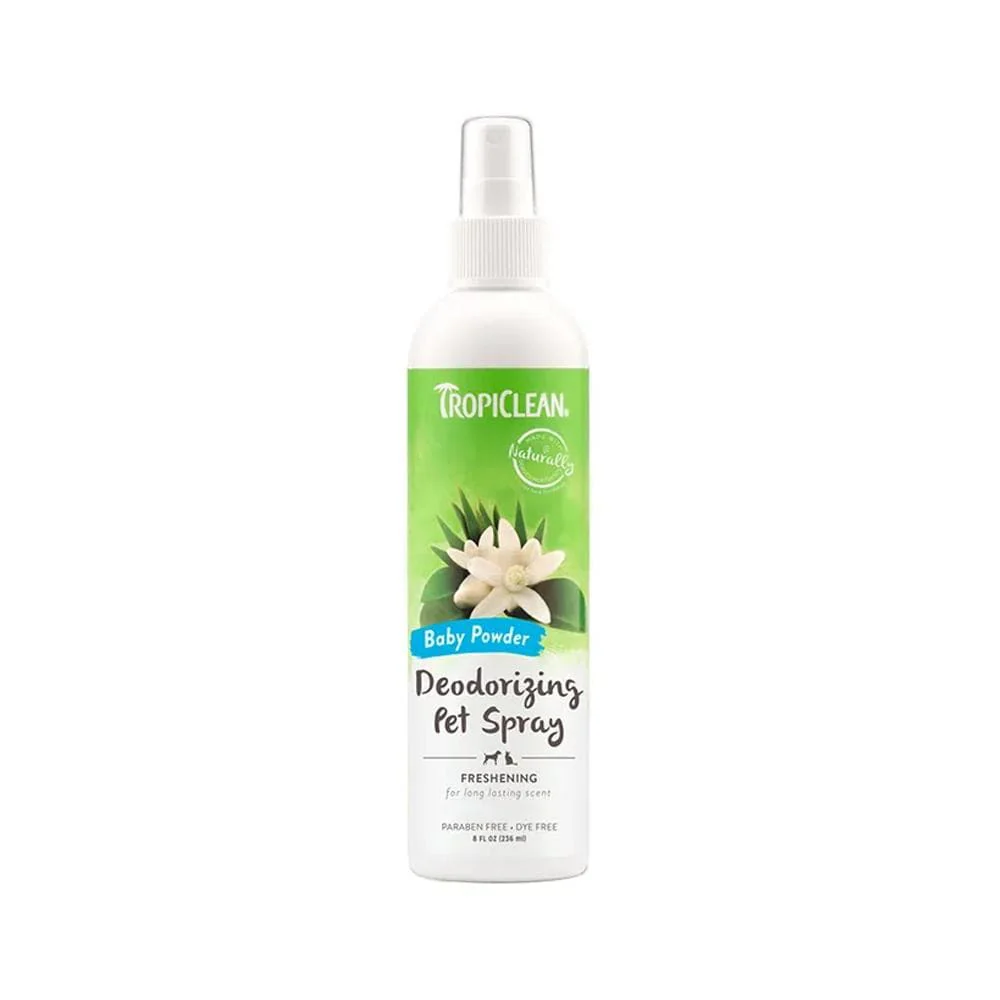 TROPICLEAN Baby Powder Deodorizing Spray for Dogs and Cats 236ml