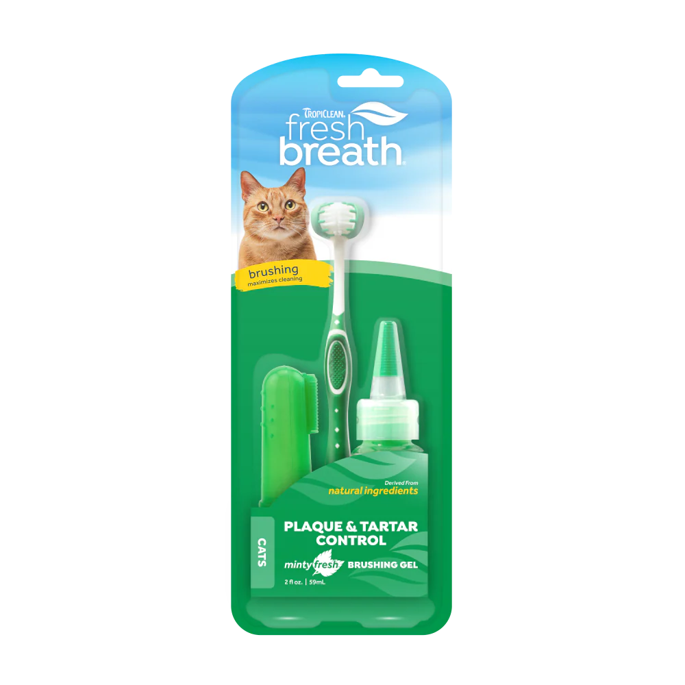 TROPICLEAN Fresh Breath Oral Care Kit for Cats