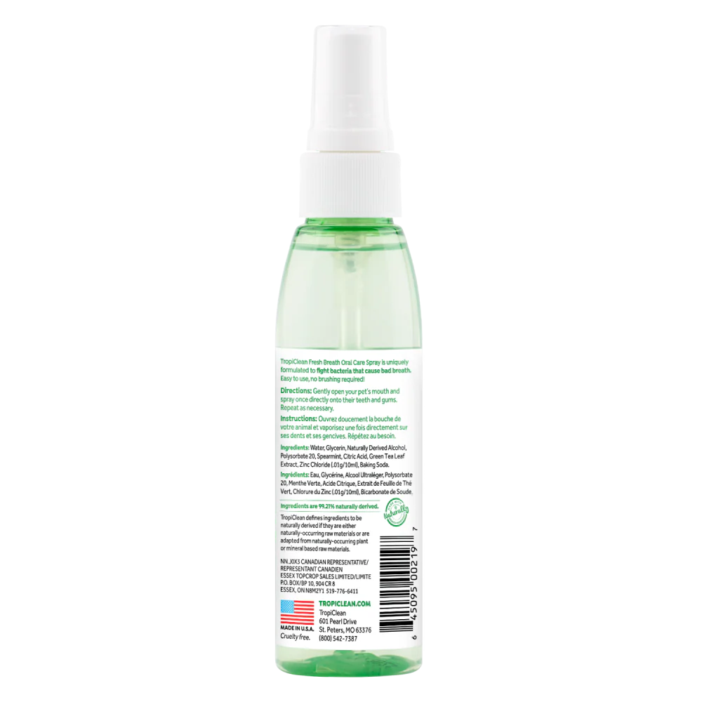 TROPICLEAN Fresh Breath Original Oral Care Spray For Dogs 118ml - Image 2