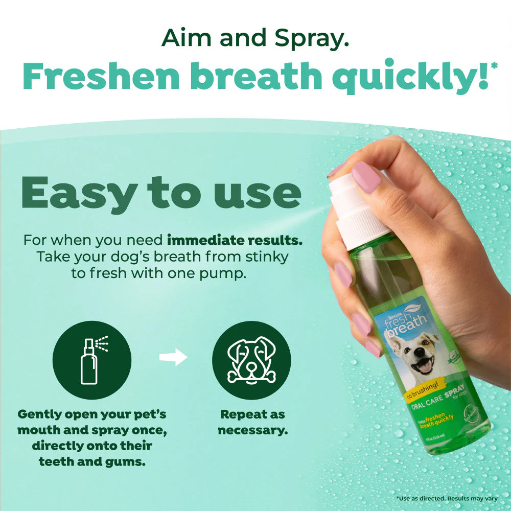 TROPICLEAN Fresh Breath Original Oral Care Spray For Dogs 118ml - Image 3
