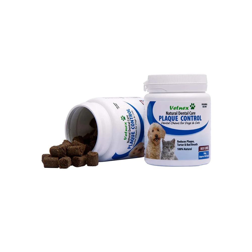 VETNEX Beef Liver Plaque Control Natural Dental Care Chews For Cats & Dogs 100g - Image 2