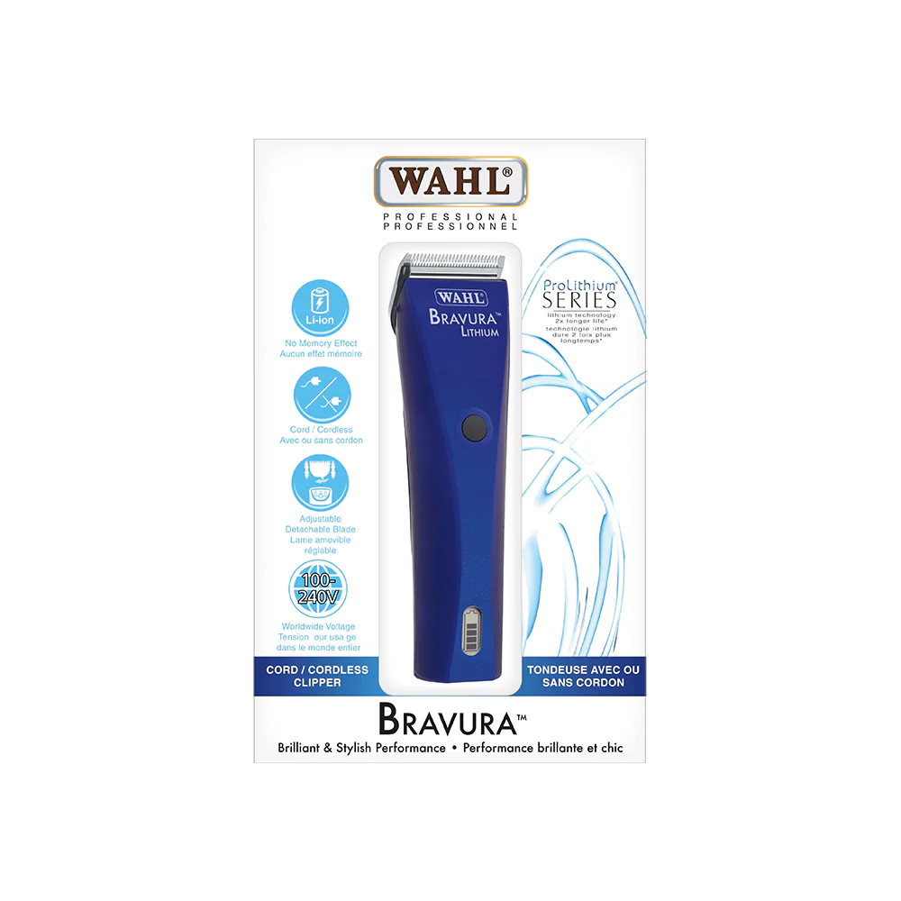 WAHL Royal Blue Bravura Lithium Ion Cordless Animal Pet Clipper with 5-in-1 Blade - Image 3